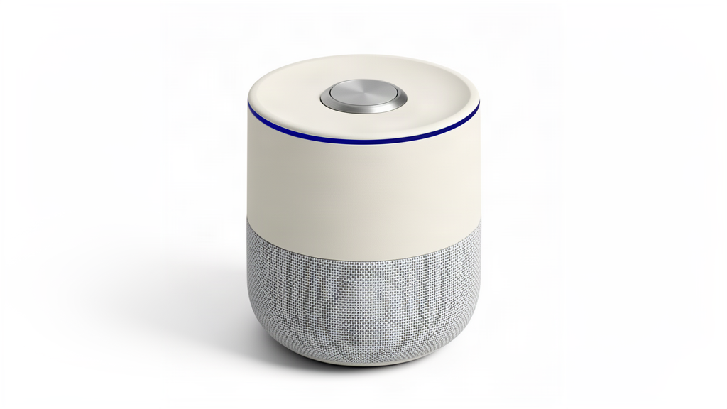 The James speaker, one large button on top